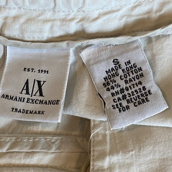 AX/Armani Exchange Wide Leg Casual Beach Pants S Lt-Khaki-Beige 347G - Picture 5 of 6